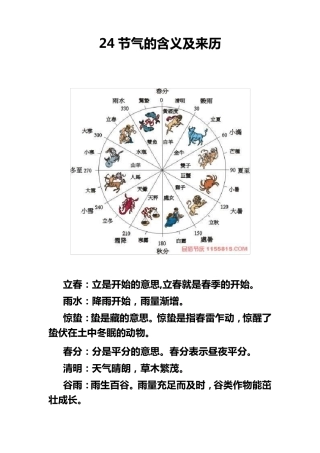 24节气的含义