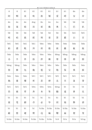 2500个常用汉字大全(含拼音)