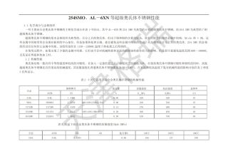 254SMo超级奥氏体不锈钢性能