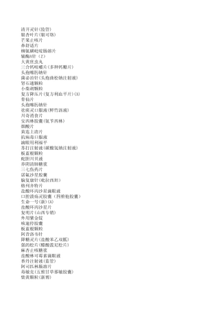 2600种常用药品价格一览表修改版