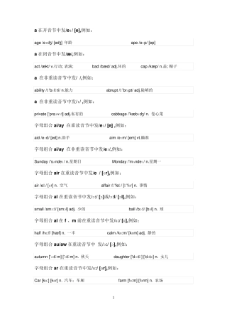 26个字母发音规则整理