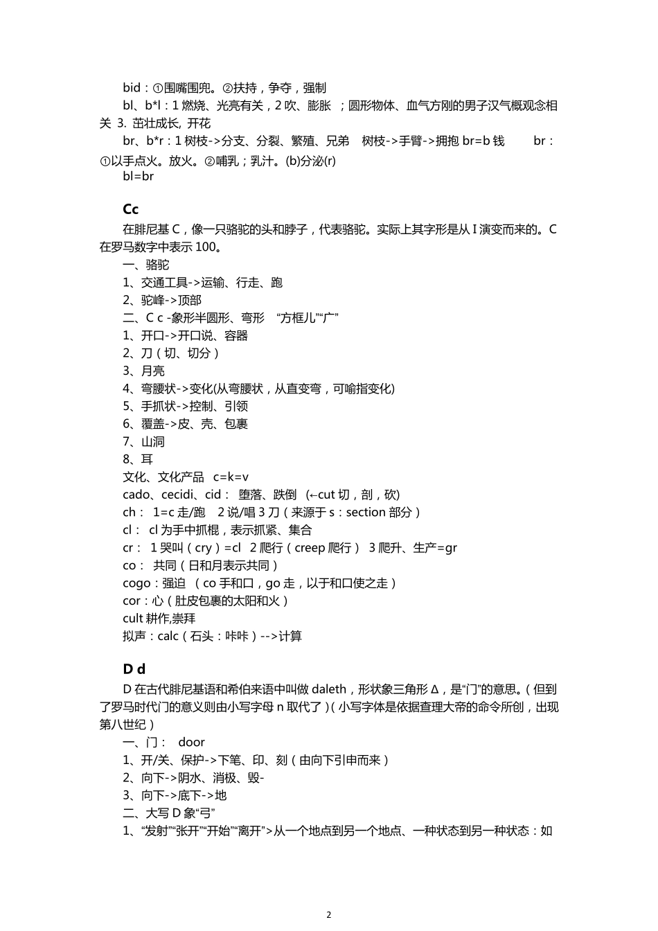 26个字母的象形意义对照表_第2页