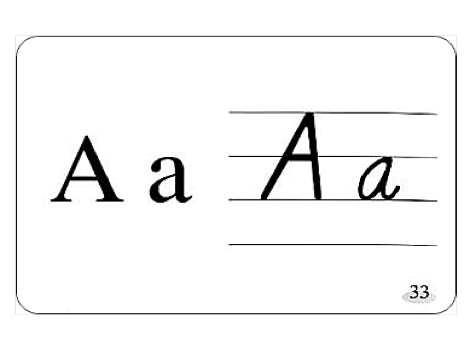 26个英文字母印刷体和书写体字母卡片(A4纸大小)_第1页