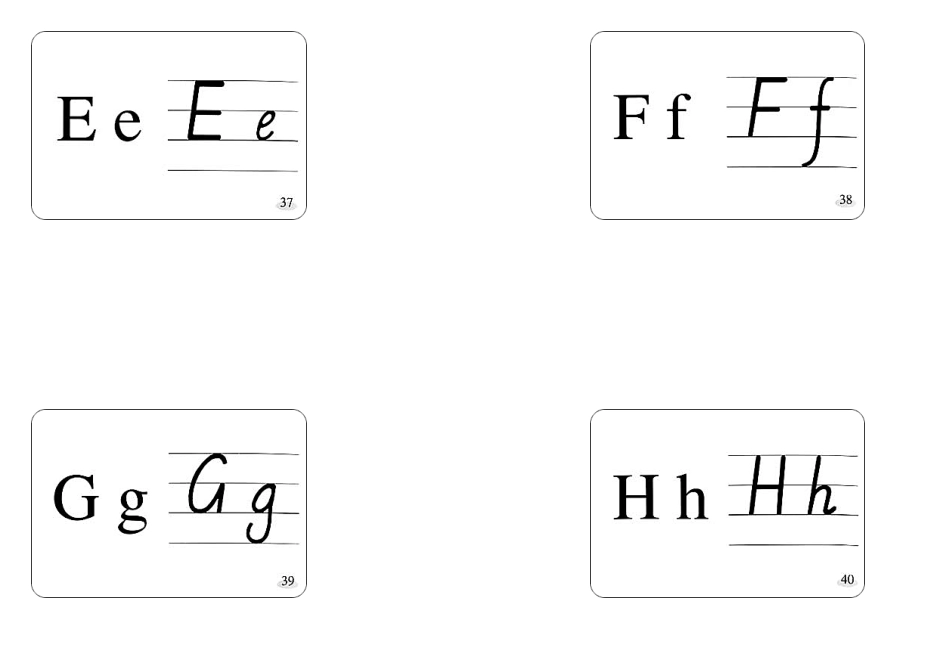 26个英文字母印刷体和书写体字母卡片(每张A4纸4个字母)_第2页