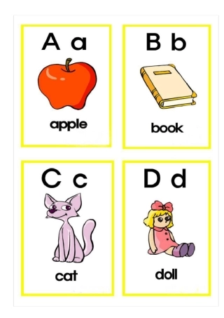 26个英文字母英语卡片(带图)