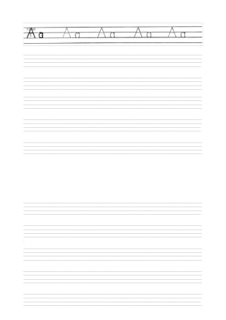 26个英语字母棒棒体练字模板AZ