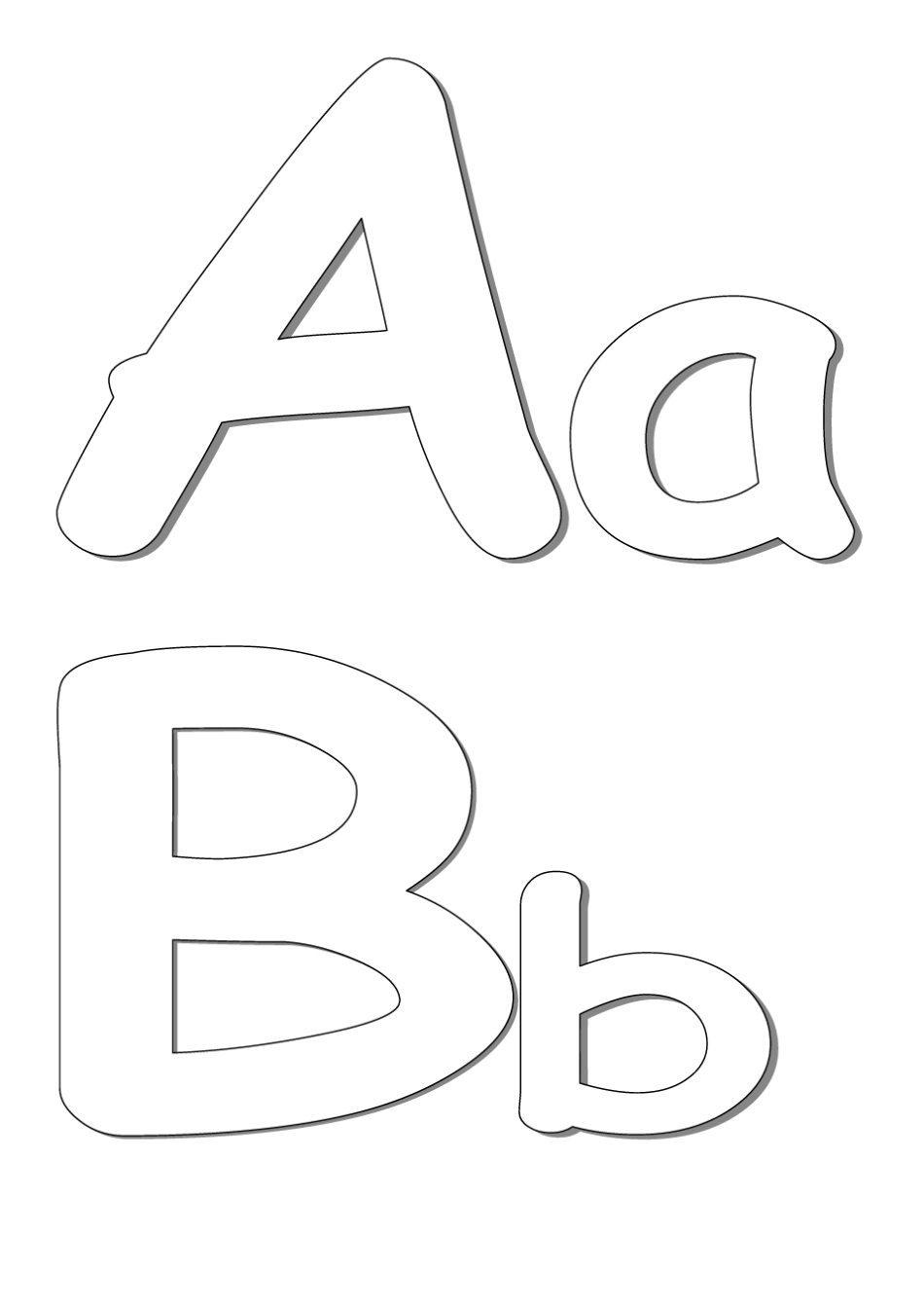 26字母大小写空心黑白打印版_第1页