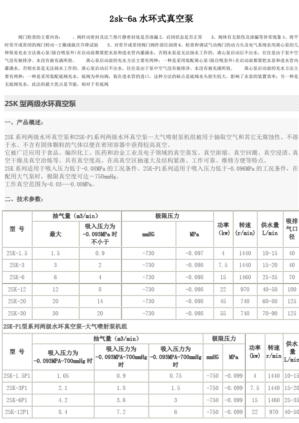 2sk6a水环式真空泵_第1页