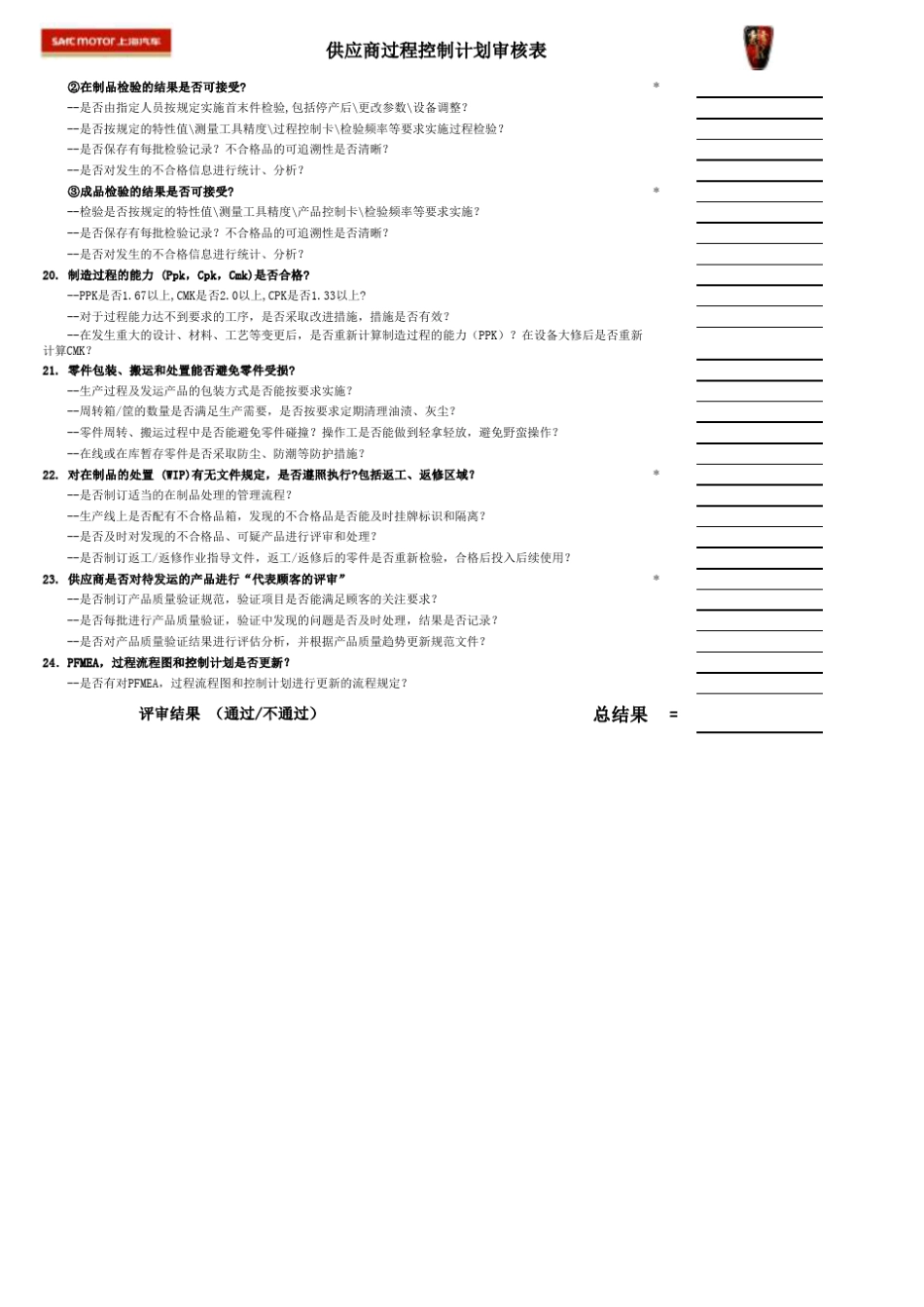 2TP考核表(控制计划审核表)_第3页