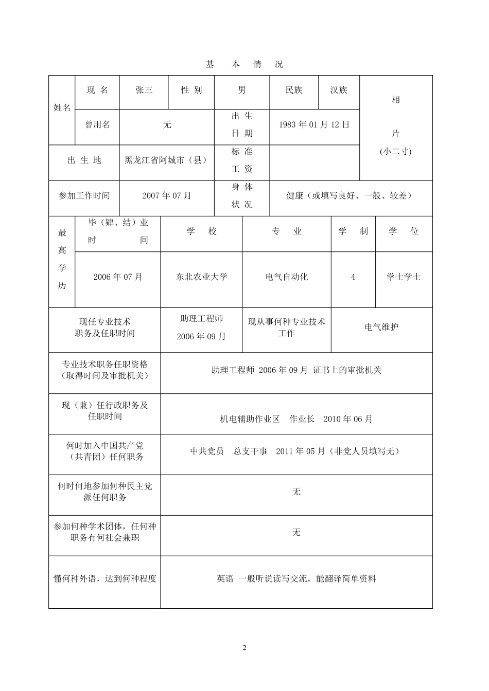2专业技术职务任职资格评审表_第3页