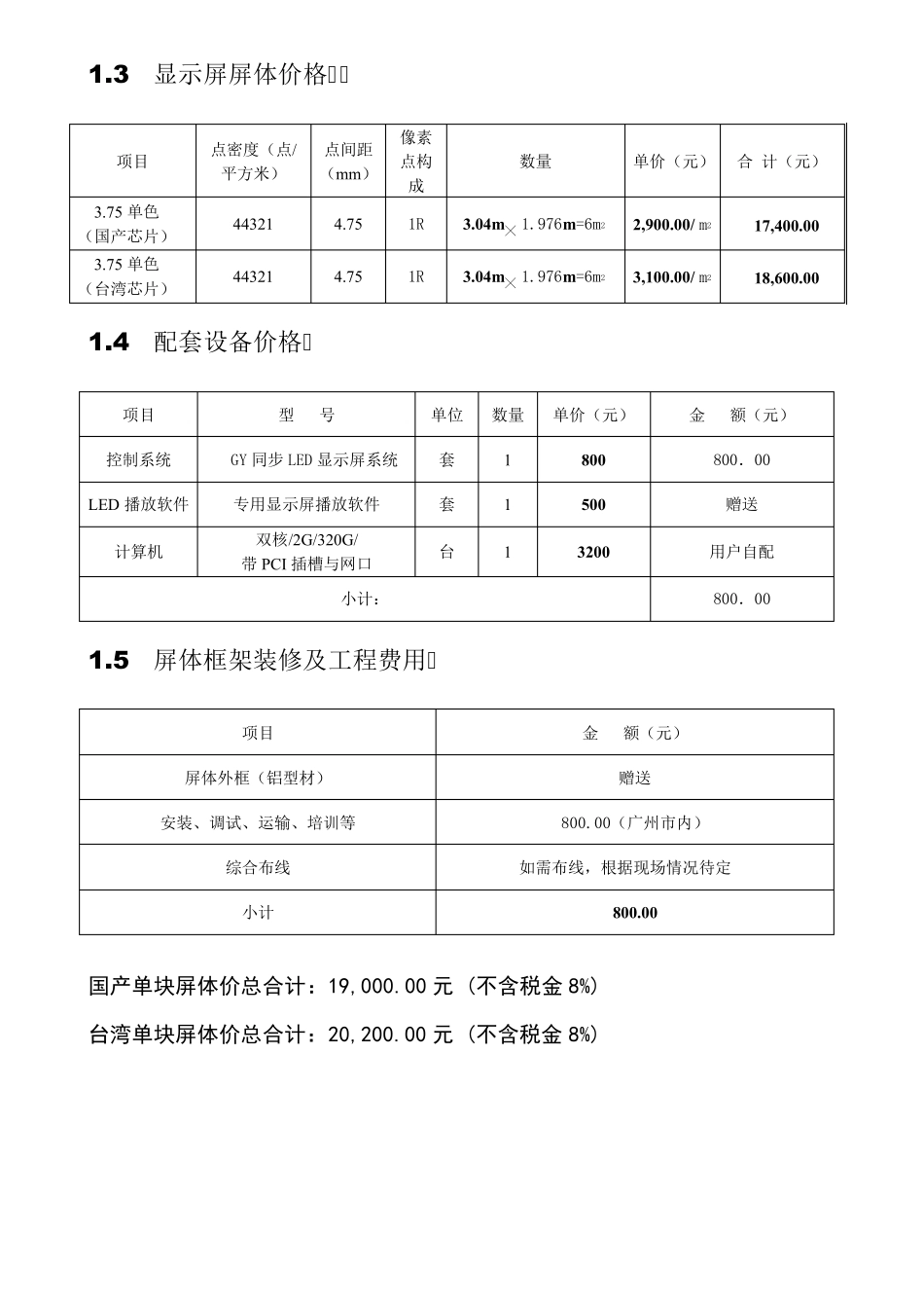 3.75LED显示屏报价方案_第3页