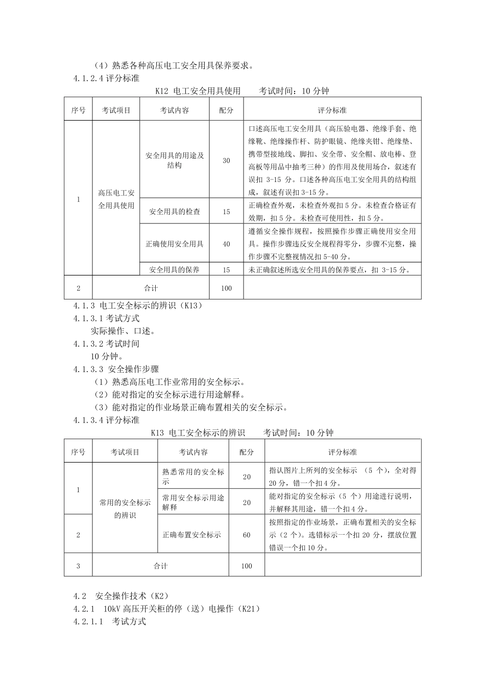 3.特种作业(电工)安全技术实际操作考试标准和实操考试点设备配备标准(分项目)_第3页