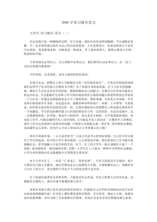 3000字实习报告范文