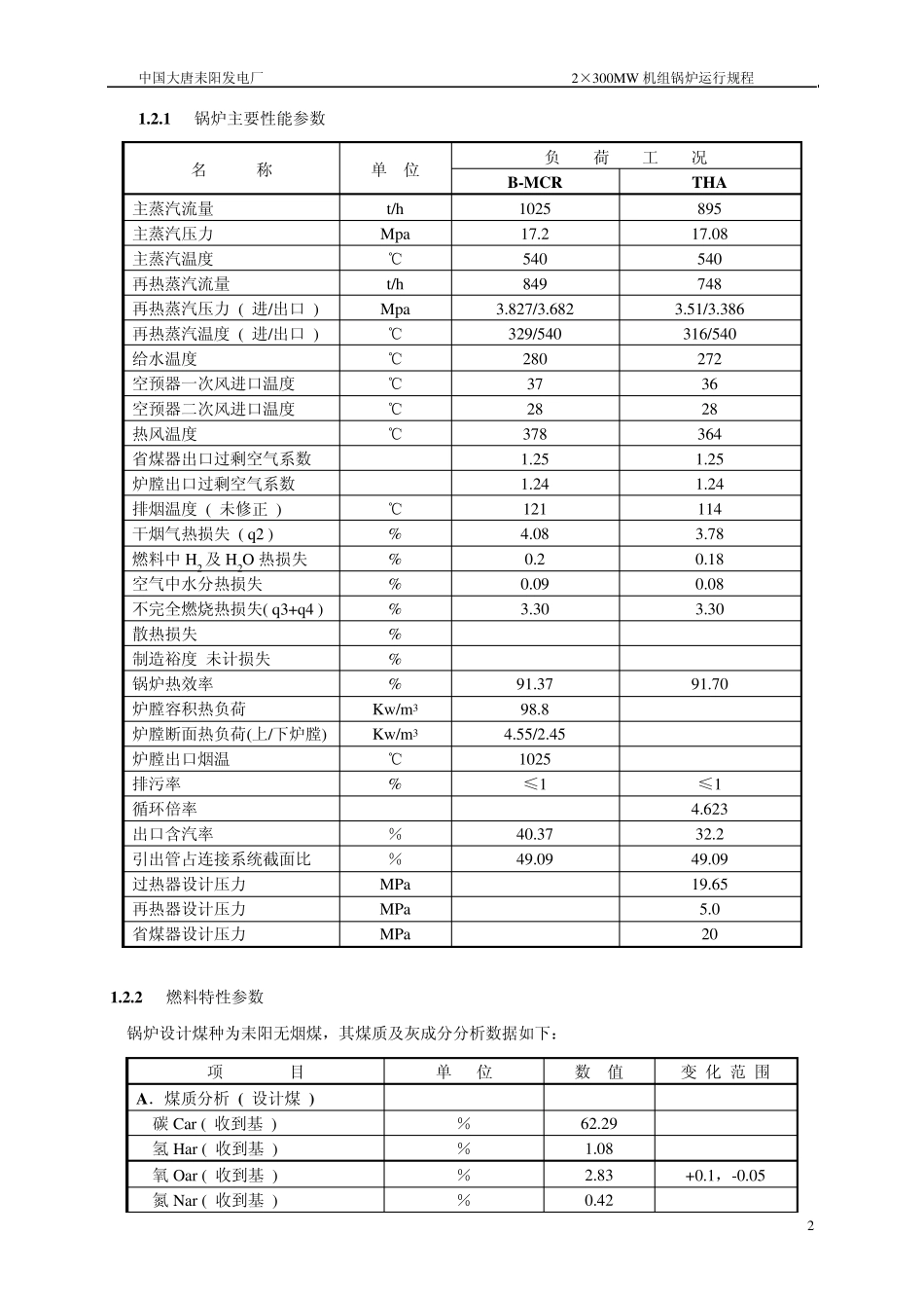 300MW机组运行规程(锅炉部分)_第2页