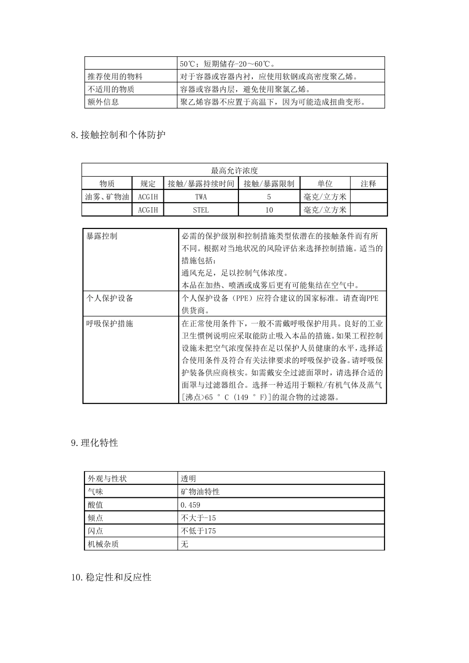 32抗磨液压油安全技术说明_第3页