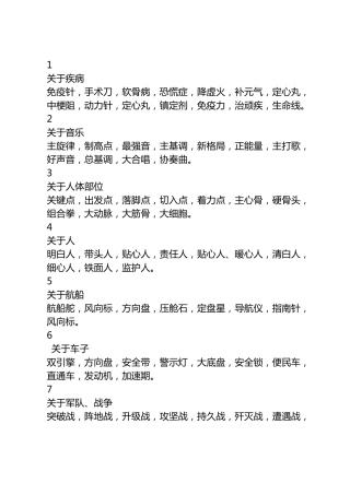 34类1000余个形象比喻三字词语大全