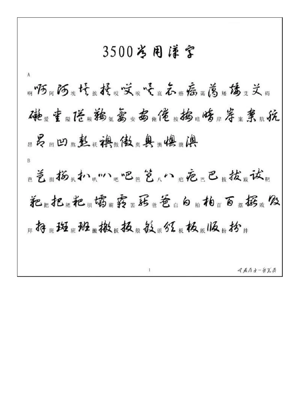 3500个常用汉字草书写法示例_第2页