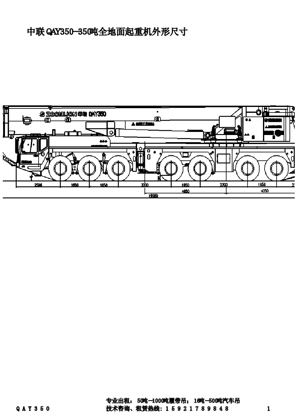 350吨汽车吊性能表中联QAY350_第1页