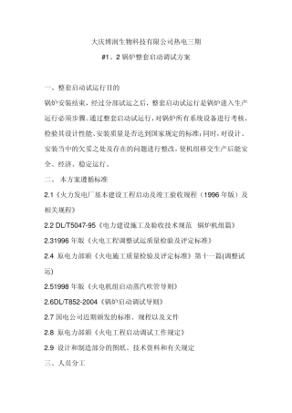 35T锅炉整体调试方案