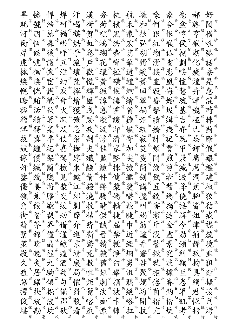 3754个常用汉字简繁对照表拼音顺序_第3页