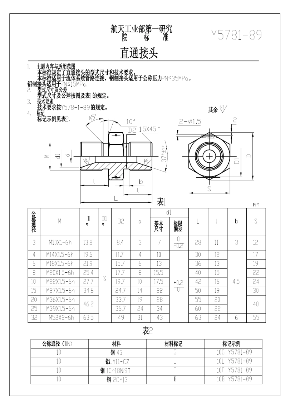 37°球面型管路连接件_第1页