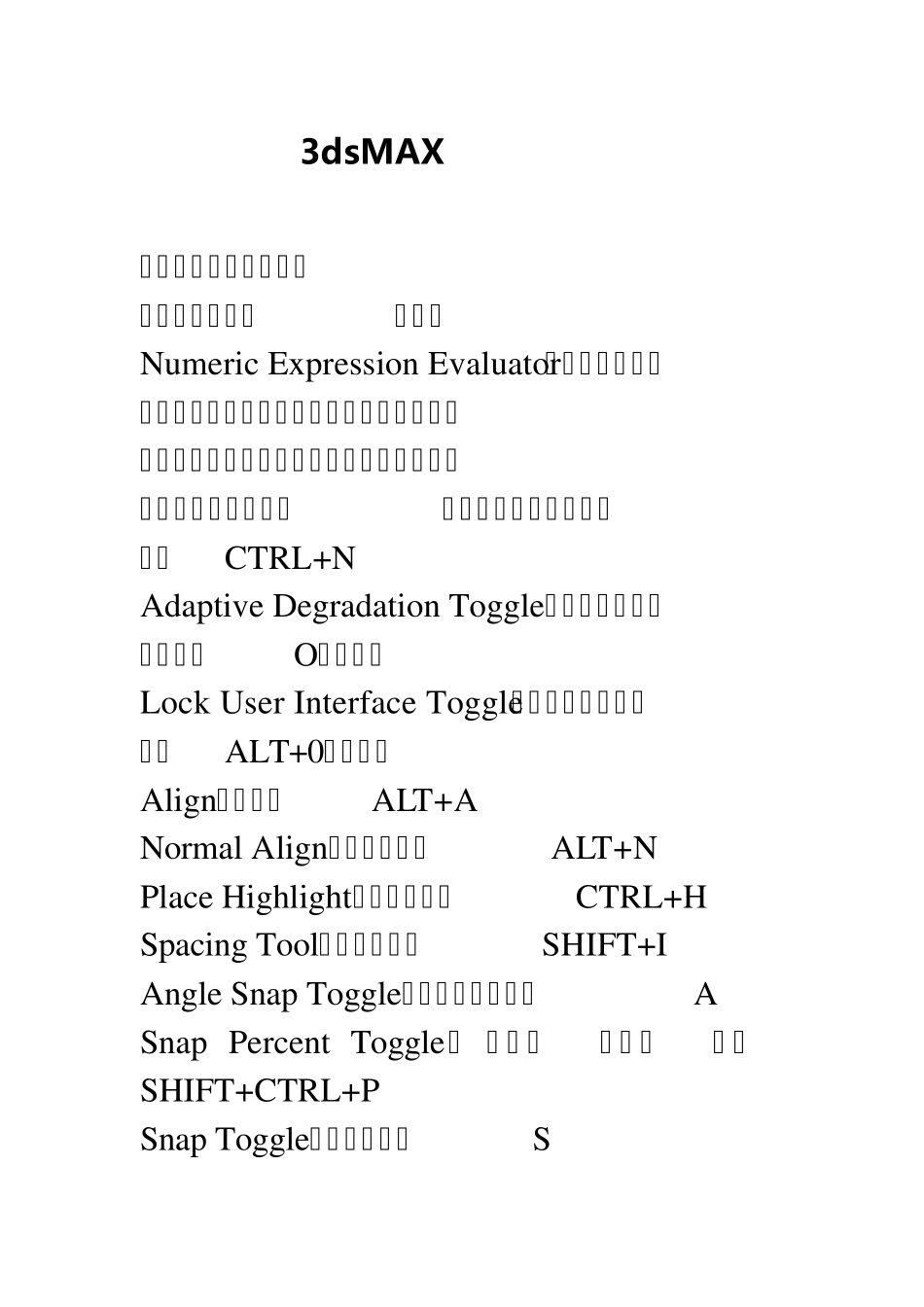 3DMAX2012快捷键大全_第1页