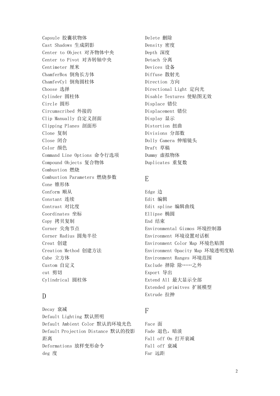 3dmax中英文对照表_第2页