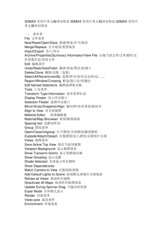 3dmax英文翻译