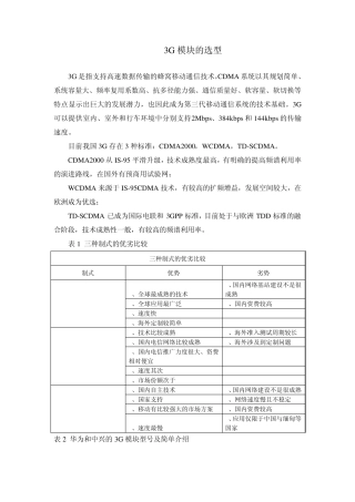 3G模块的选型