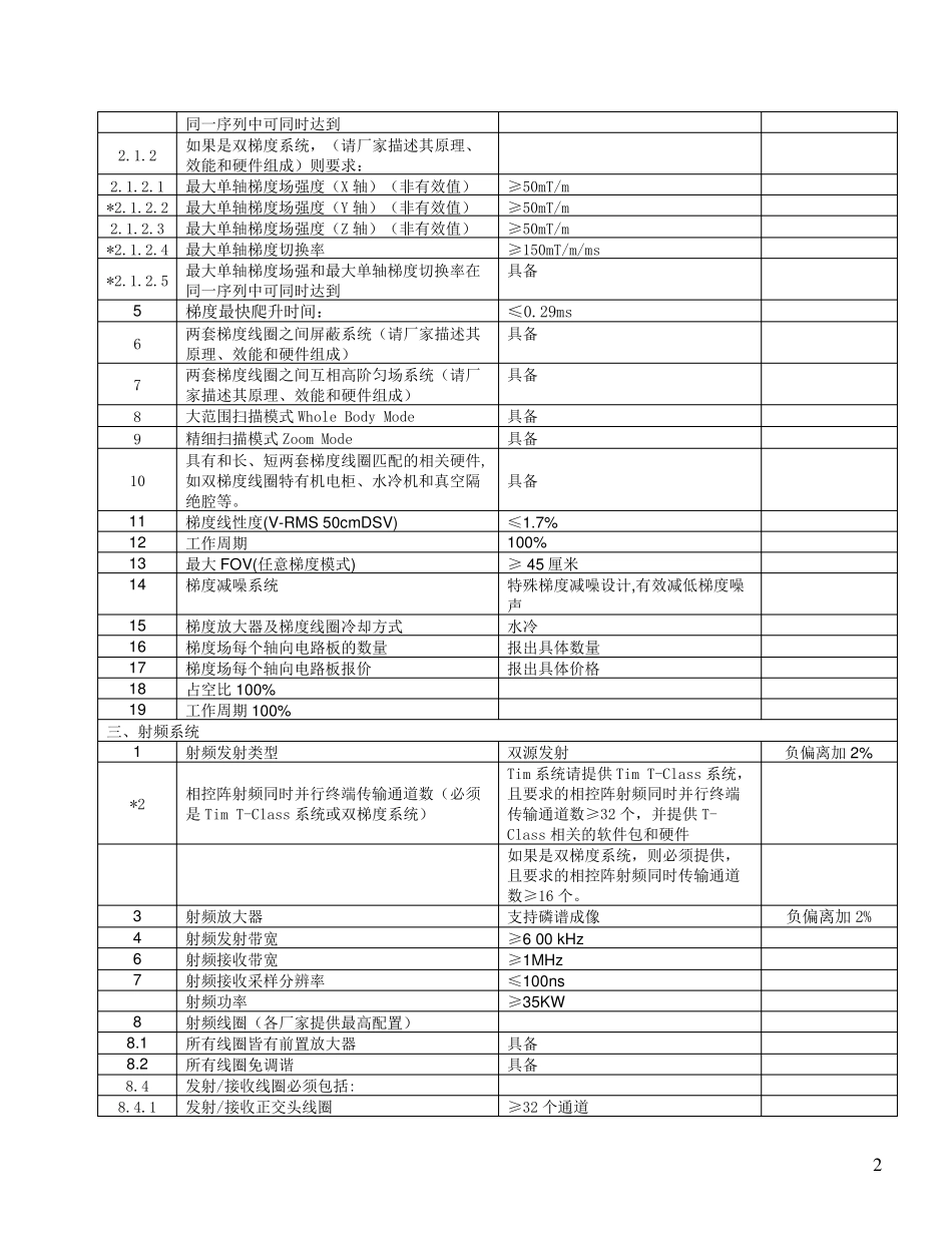 3T磁共振技术参数要求_第2页
