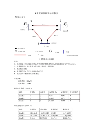 3节电力系统状态估计(WLS算法)