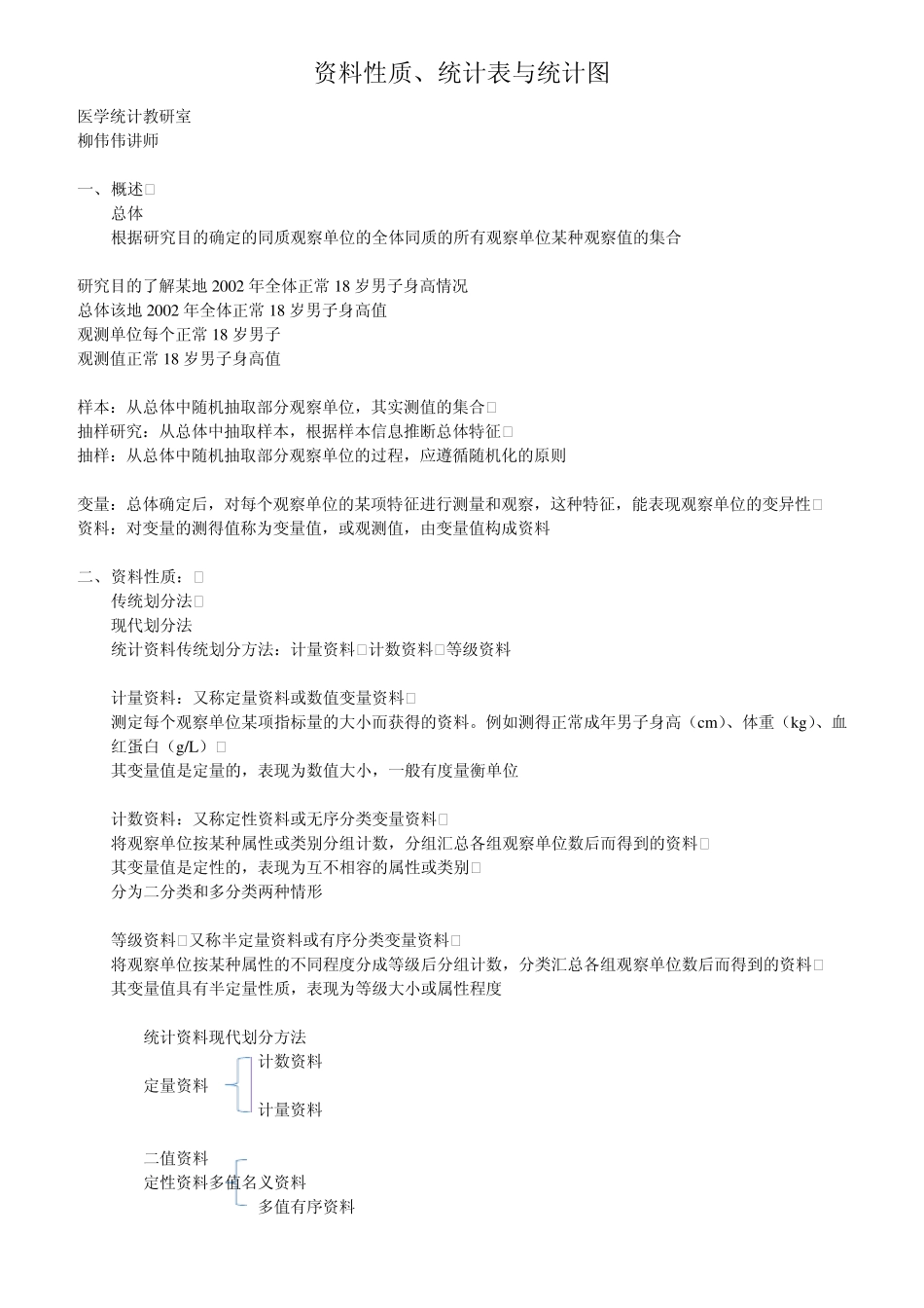 3资料的性质、统计表与统计图_第1页