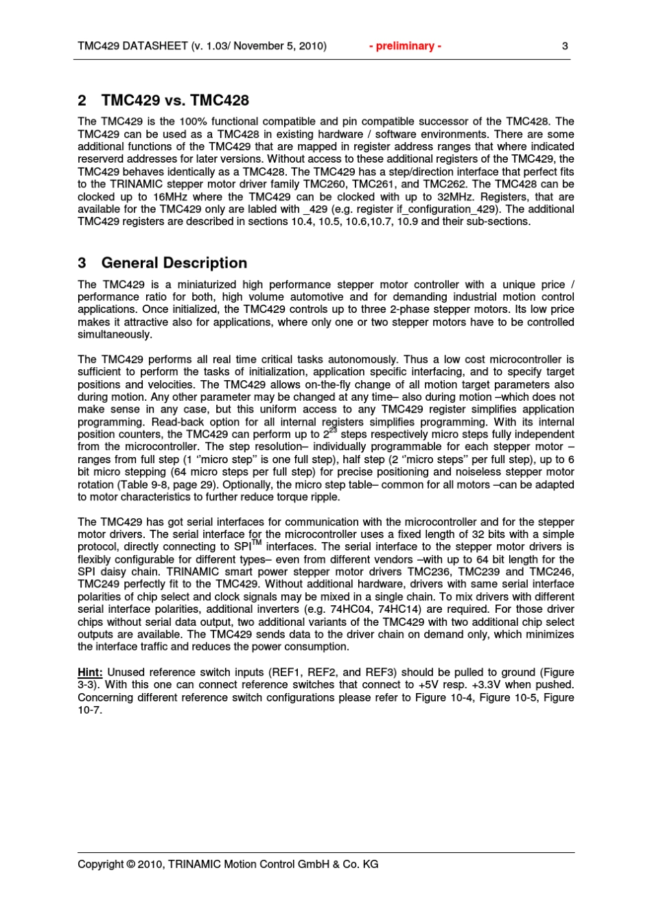 3轴电机控制芯片带有SPI和脉冲方向控制接口TMC429_datasheet_第3页