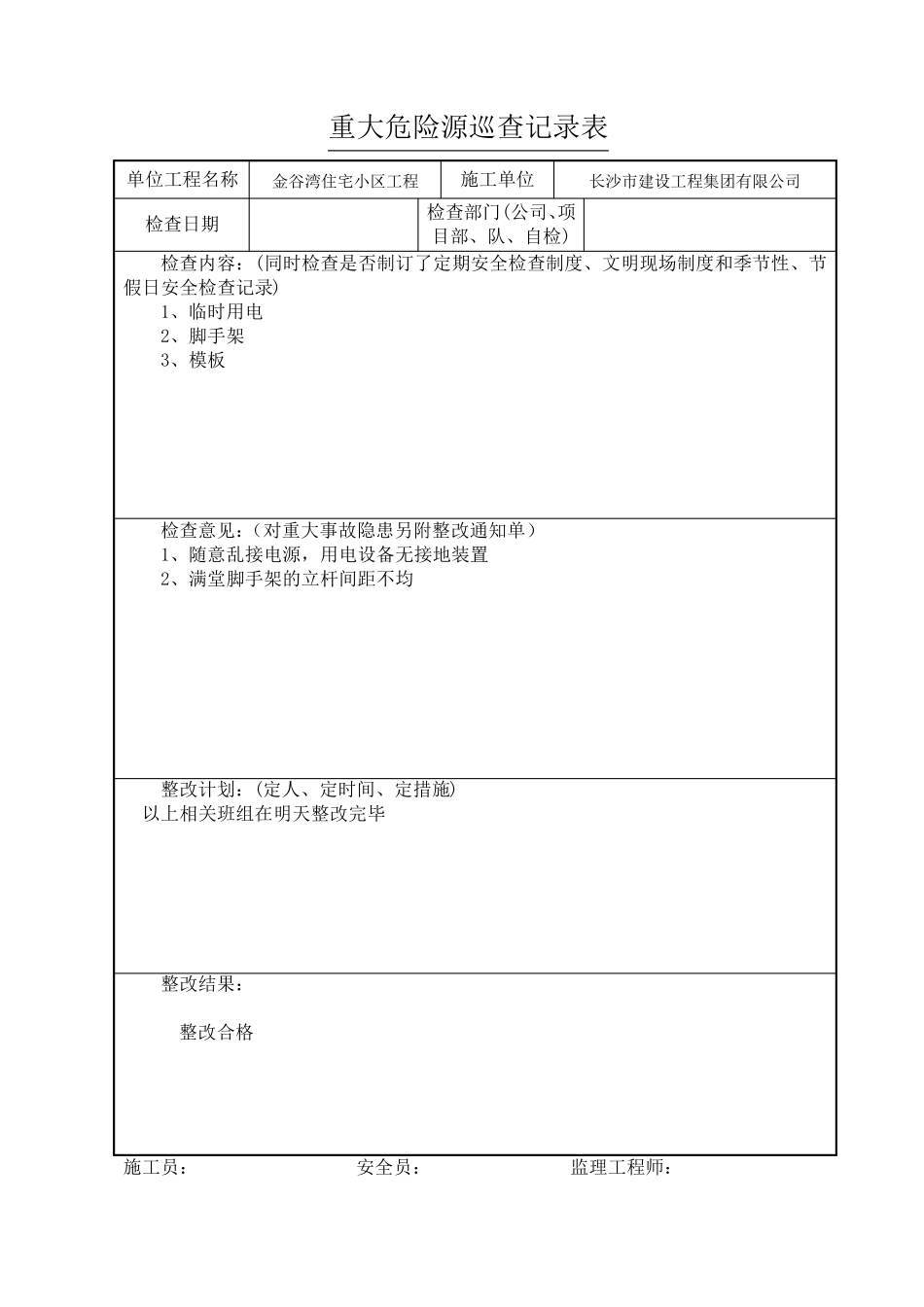 3重大危险源巡查记录表_第3页
