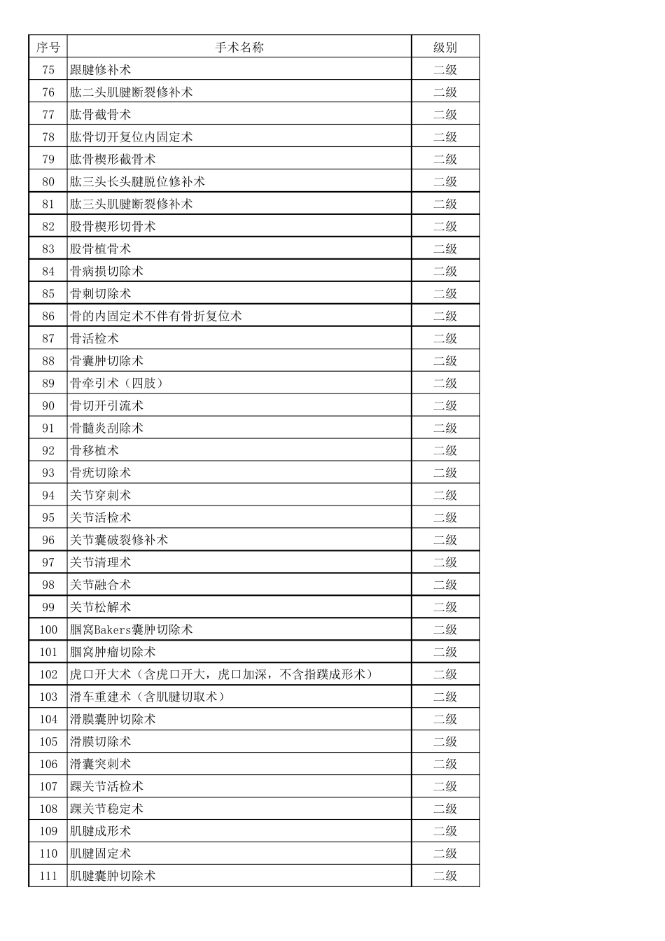 3骨科手术分级目录_第3页