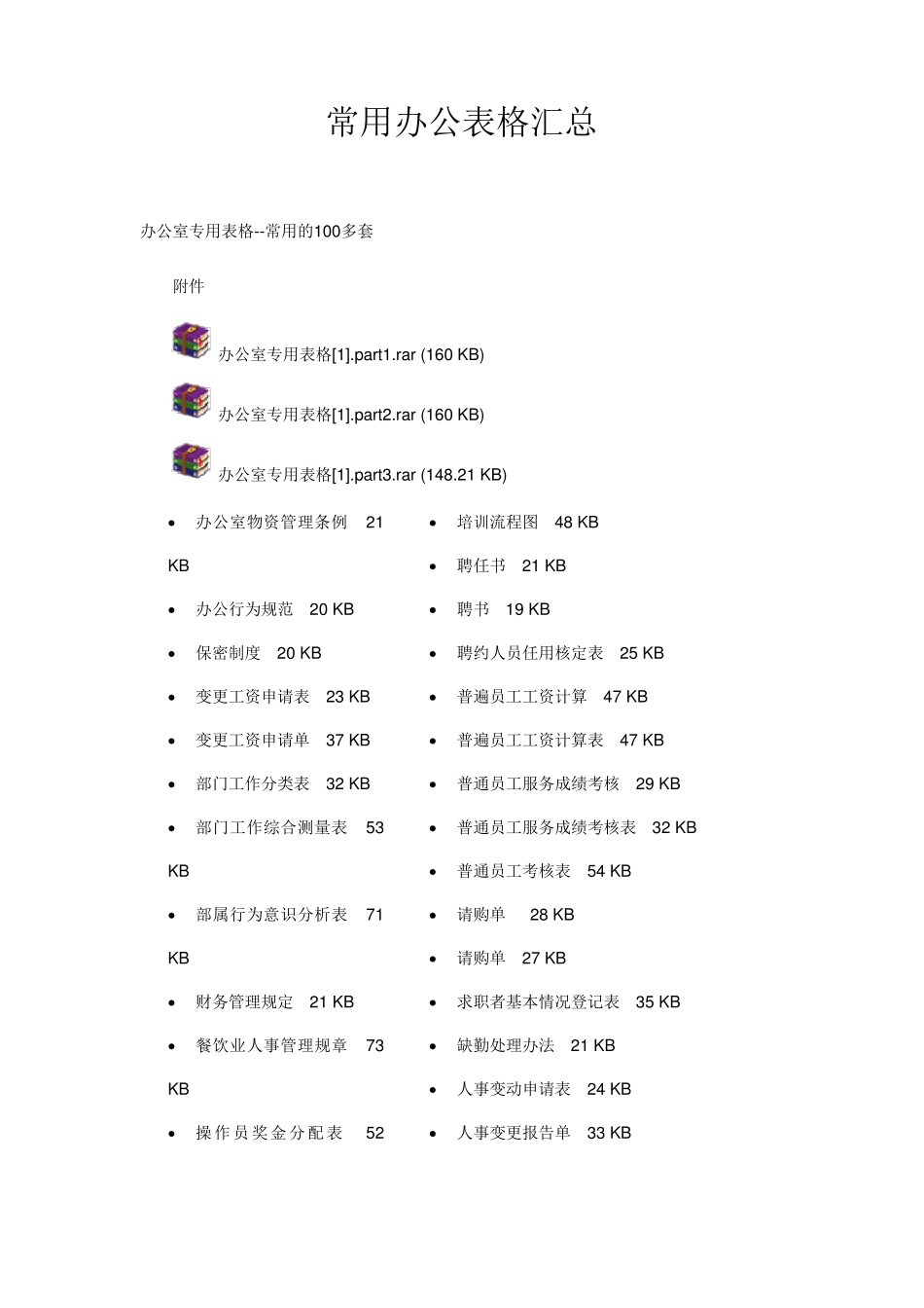 4.常用办公表格汇总_第1页