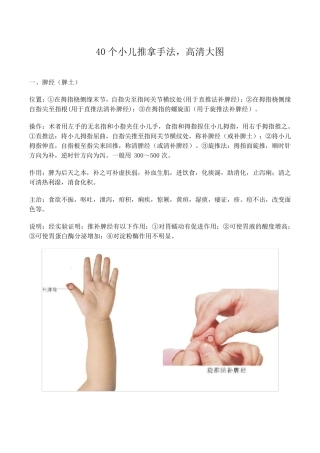 40个小儿推拿手法