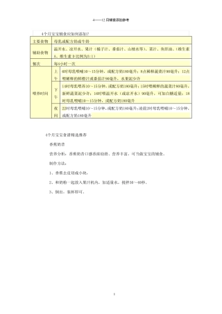 412个月宝宝饮食时间表参考