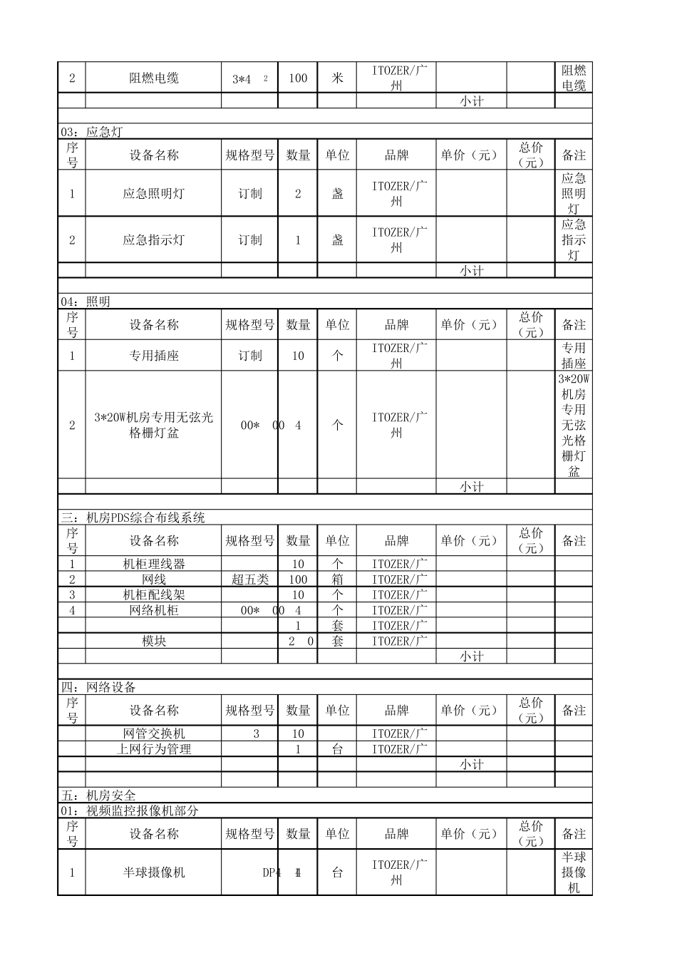 42平方机房建设工程(机房装修)报价清单_第2页