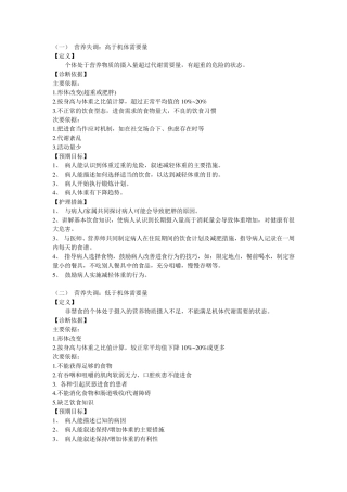 44项常用的护理诊断及措施