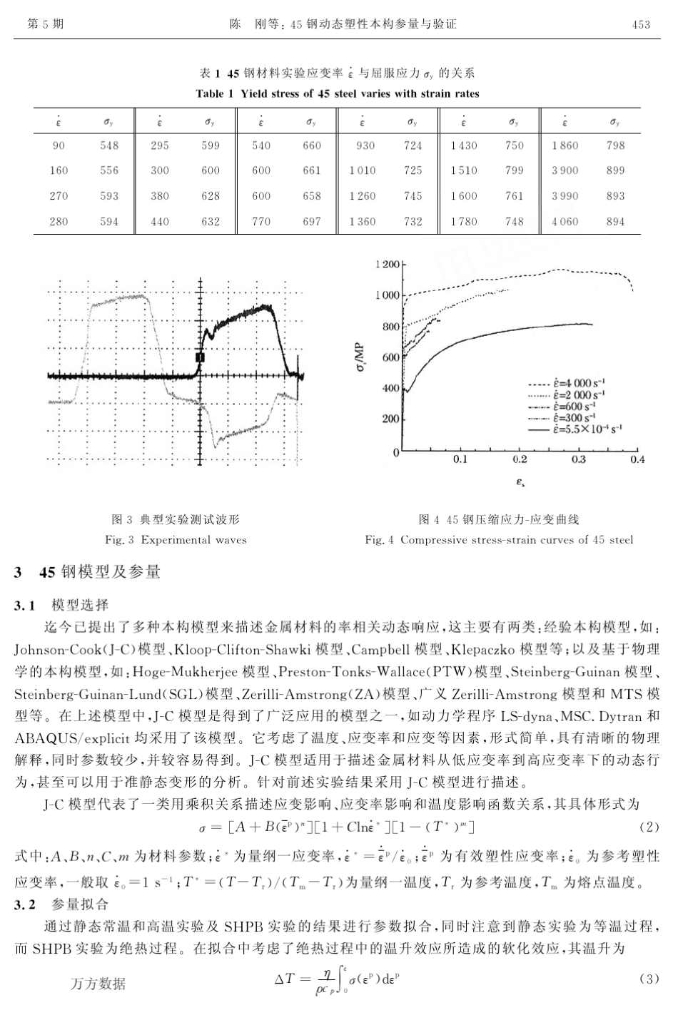 45钢动态塑性本构参量与验证_第3页