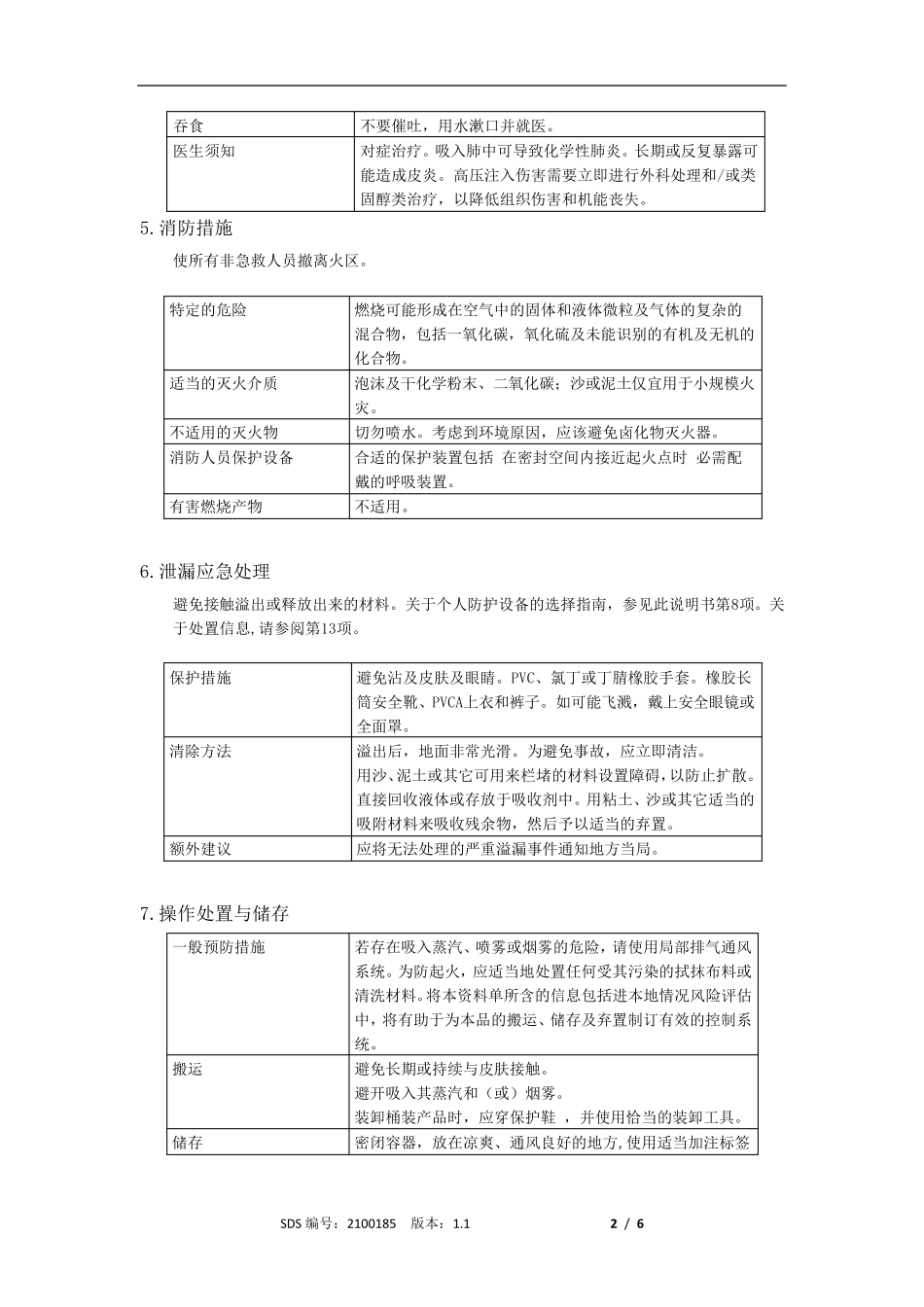 46抗磨液压油MSDS_第2页