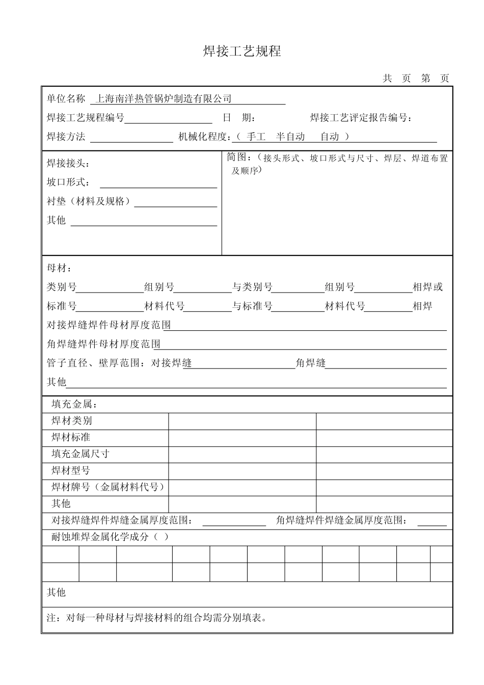 47014焊接工艺评定表格_第2页