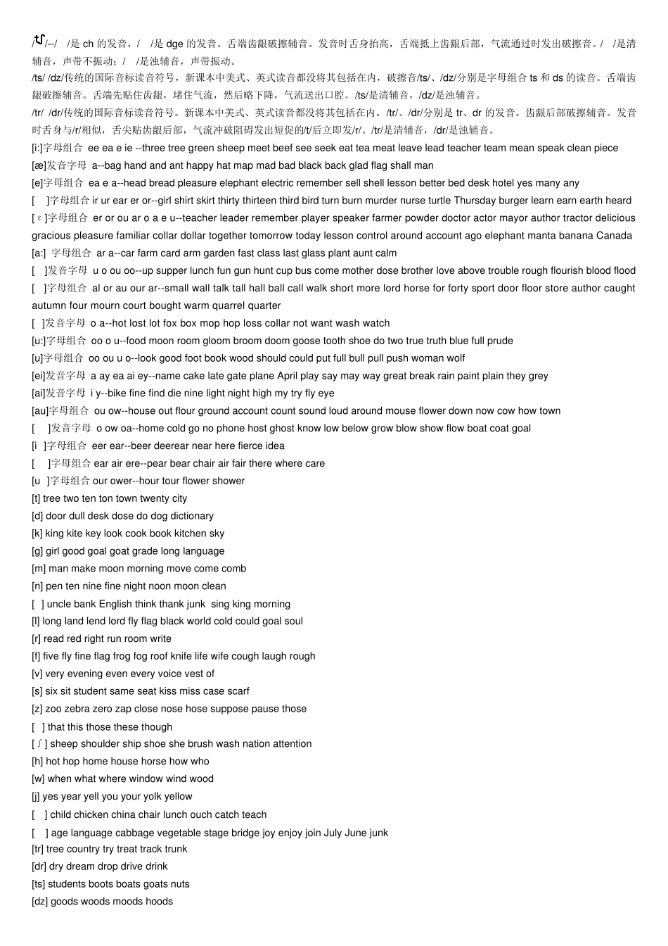 48个国际音标发音规则及单词_第3页