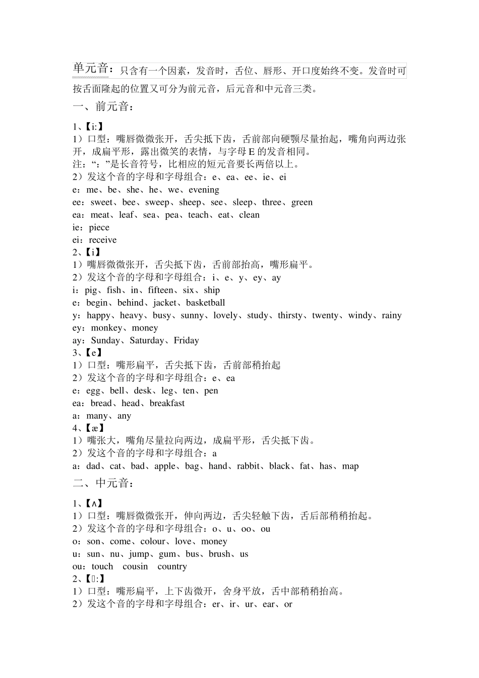 48个英语音标发音表_第3页