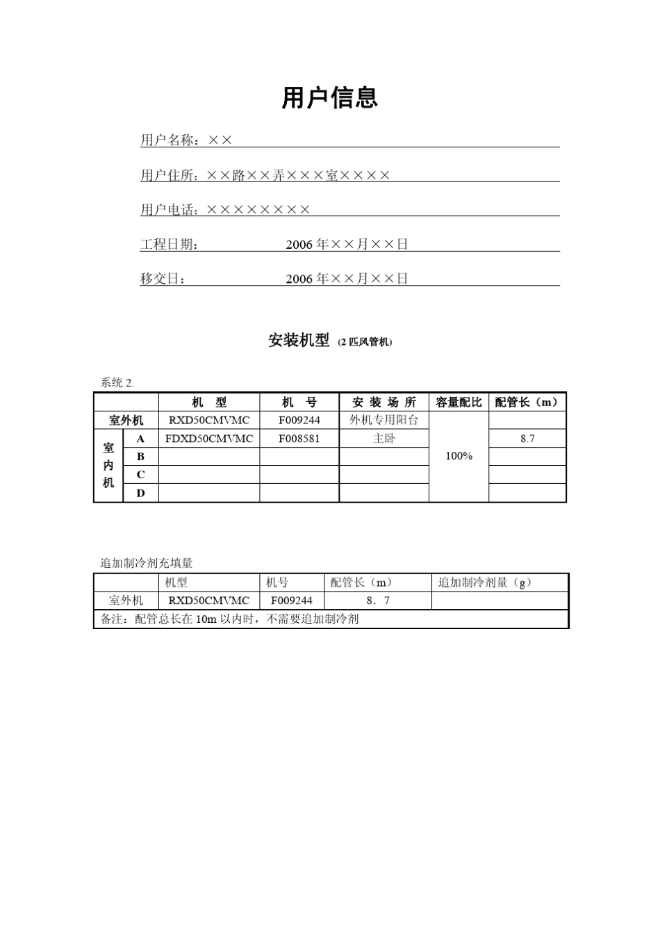 496家用中央空调隐蔽工程完工报告书_第3页