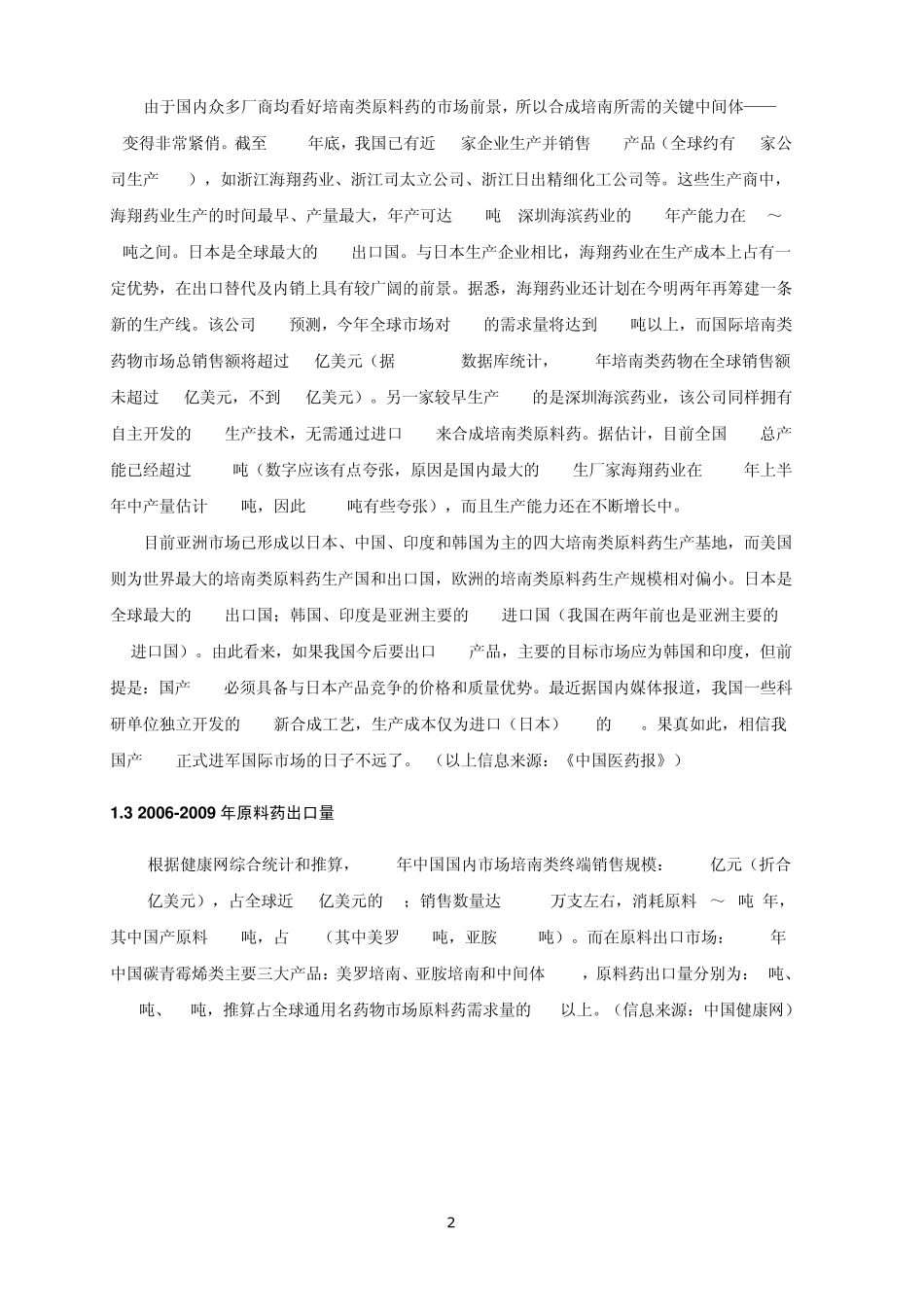 4AA培南中间体及培南类药物市场调研报告_第2页