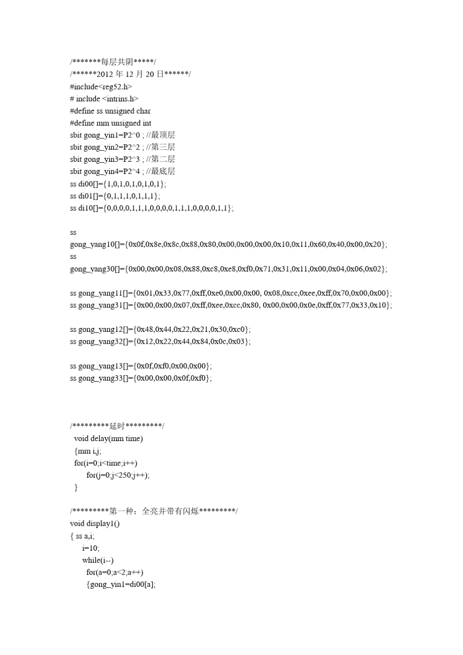 4x4x4光立方C程序_第1页