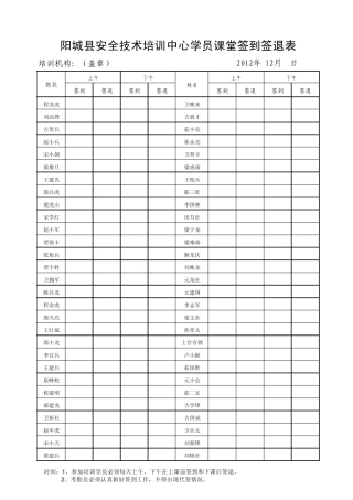 5.签到、签退表