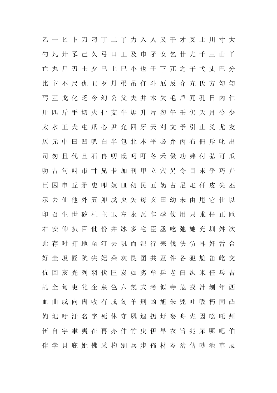 5000个常用的汉字_第1页